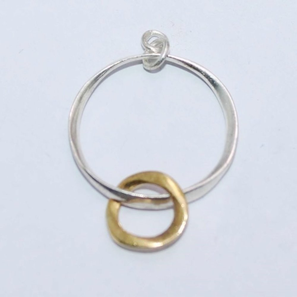 NWOT Sterling 2 tone pendant